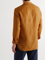 Thumbnail for your product : Boglioli Grandad-Collar Linen Shirt - Men - Orange - 44