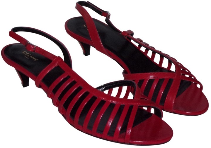 celine red sandals