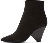 Thumbnail for your product : Saint Laurent Black Suede Niki Asymmetric Boots