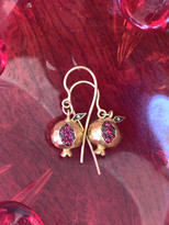 Thumbnail for your product : Cathy Waterman Ruby and Diamond Pomegranate Yellow Gold Drop Earrings