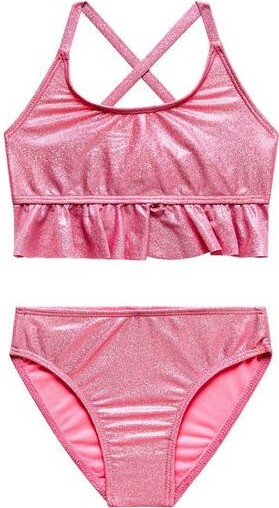 Beach Lingo Girls' Shine Like A Diamond Swim Bikini Set 4/5 Pink
