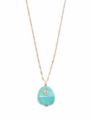 Pascale Monvoisin 9kt yellow gold and 14kt yellow gold Arles turquoise and diamond necklace