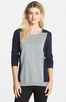 Thumbnail for your product : Vince Camuto Faux Leather Trim Colorblock Sweater