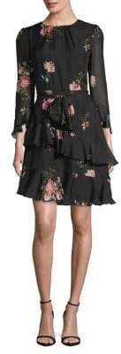 Joie Silk Ruffle Floral Dress