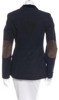 Thumbnail for your product : Dolce & Gabbana Leather-Trimmed Long Sleeve Blazer