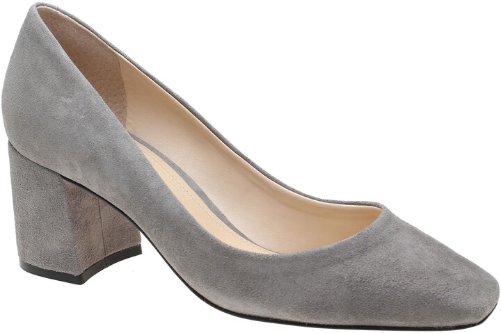 grey block heel pump