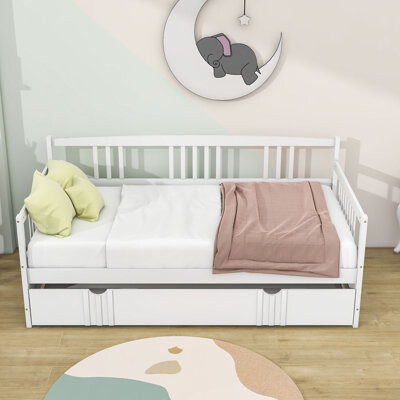 Red Barrel Studio Jaye Wooden Daybed with Twin Size Trundle