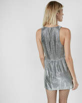 Thumbnail for your product : Express Metallic Plunging V-Neck Fit And Flare Dress