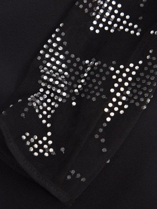 David Koma Crystal-embellished Crepe And Tulle Mini Dress - Black Silver