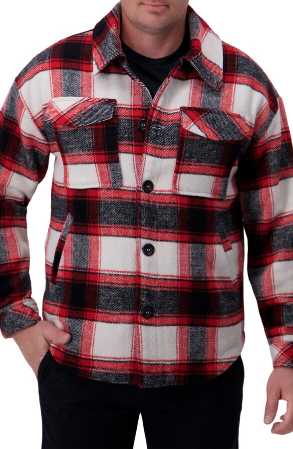 Hajotrawa Mens Button Front Long Sleeve Cotton Buffalo Checkered Shirts