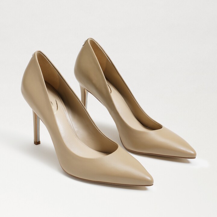 beige pointed heels
