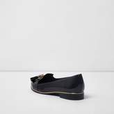 Thumbnail for your product : River Island Womens Black tassel patent loafers