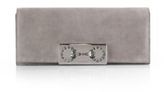 Thumbnail for your product : Gucci Broadway Suede Evening Clutch with Crystal Horsebit