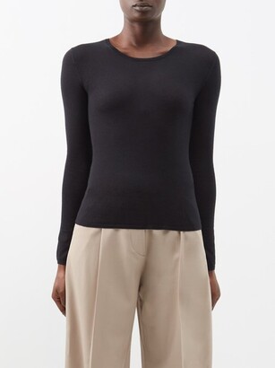 Totême Fine-knit Cashmere Top - Black
