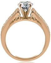 Thumbnail for your product : Ice 1 1/2 CT TW Vintage Cathedral Round Cut Diamond Bridal Set in 14K Rose Gold