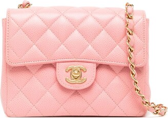 2003 Chanel Pink Quilted Lambskin Small Classic Double Flap Bag at