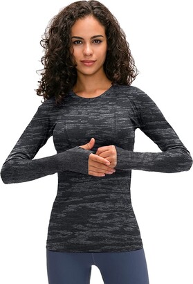 LUYAA Women's Yoga Tops Short Sleeves Seamless Fitted Gym Running