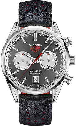 Tag Heuer CV5110FC6310 Carrera Calibre 17 stainless steel and leather automatic watch