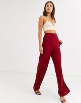 Thumbnail for your product : ASOS Tall DESIGN Tall wide leg trousers with clean high waist