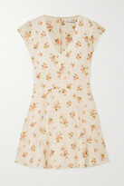 Thumbnail for your product : Reformation + Net Sustain Deven Floral-print Georgette Mini Dress - White
