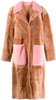 Thumbnail for your product : Drome contrast details fur coat