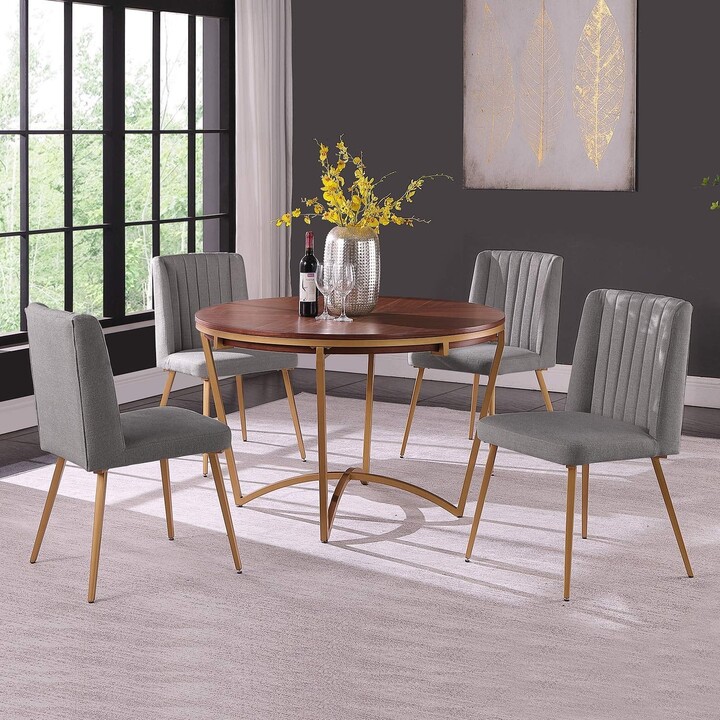 Morden Fort Modern 5-piece Dining Table Set with Classic Round Dining ...