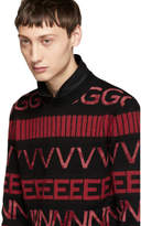 Thumbnail for your product : Givenchy Black and Red Vertical Logo Sweater