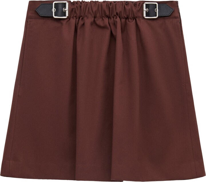 Loewe Cotton-Silk Buckled Mini Skirt