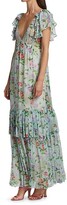 Thumbnail for your product : By Ti Mo Ruffle Trim Floral Georgette Gown