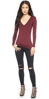 Thumbnail for your product : Three Dots Long Sleeve V Neck Top