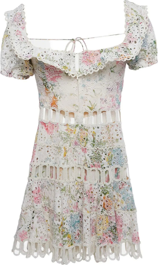 Zimmermann Floral-Print Off-Shoulder Mini Dress