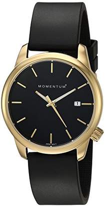 Momentum Women's Quartz Watch | Logic 36 by |IP Gold Stainless Steel Watches for Women | Sports Watch with Japanese Movement & Analog Display | Water Resistant Women's watch with Date - Black / Black Rubber