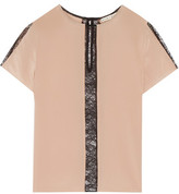 Thumbnail for your product : Alice + Olivia Bernadeth Lace-Trimmed Silk Top