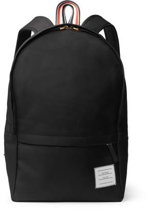 Thom Browne Pebble-Grain Leather-Trimmed Nylon Backpack - Men - Black