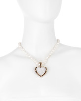 Thumbnail for your product : Stephen Dweck Pearl and Carved Rock Crystal Heart Pendant Necklace