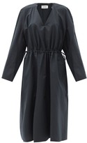 Thumbnail for your product : Lemaire Drawstring-waist Cotton-blend Poplin Dress - Black