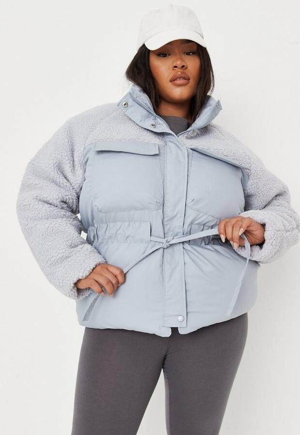 cinched waist winter jacket