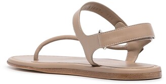 Emporio Armani Diagonal-Strap Leather Sandals