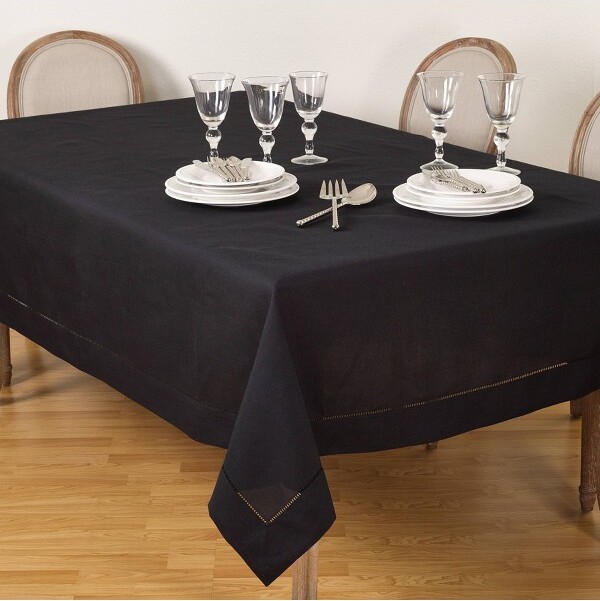 Jacquard Checkered Tablecloth, Water Resistant 190gsm Fabric Table Cloth Cover Protector