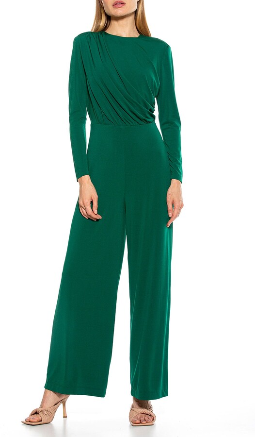 Alexia Admor Draped Bodice Wide Leg Jumpsuit ShopStyle