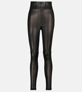 Thumbnail for your product : Alaia High-rise leather leggings