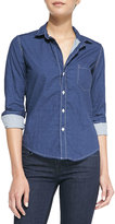 Thumbnail for your product : Frank & Eileen Barry Poplin Pin Dot Button-Down Blouse, Navy/White