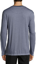 Thumbnail for your product : Majestic International Majestic International Striped Long-Sleeve V-Neck Tee, Navy