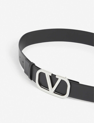 Valentino Garavani V-logo leather belt