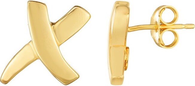 Italian Gold 14K X Post Earrings