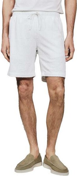 7 Diamonds Men's Ponce Terry Cloth Shorts Small Natrual