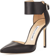 Thumbnail for your product : Manolo Blahnik Chaantasta Ankle-Band Leather Pump, Black
