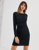 Thumbnail for your product : Vero Moda knitted twist waist mini dress in grey