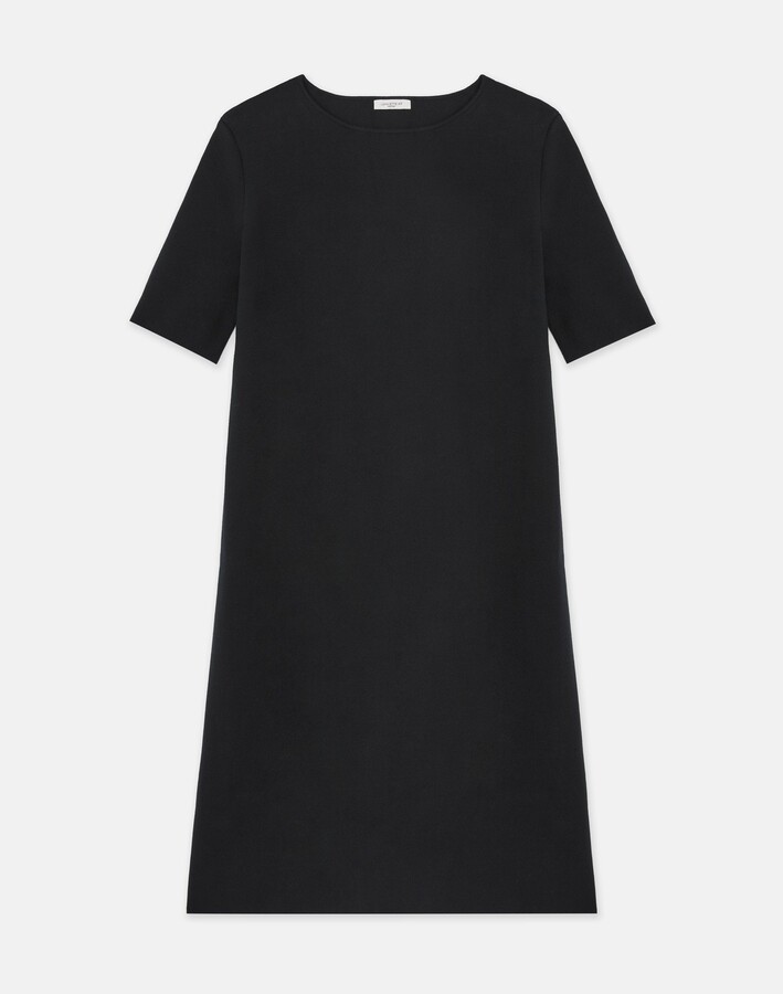 Petite Responsible Matte Crepe Short Sleeve Dress