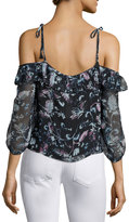 Thumbnail for your product : Ella Moss Dreamer Floral Cold-Shoulder Top, Black